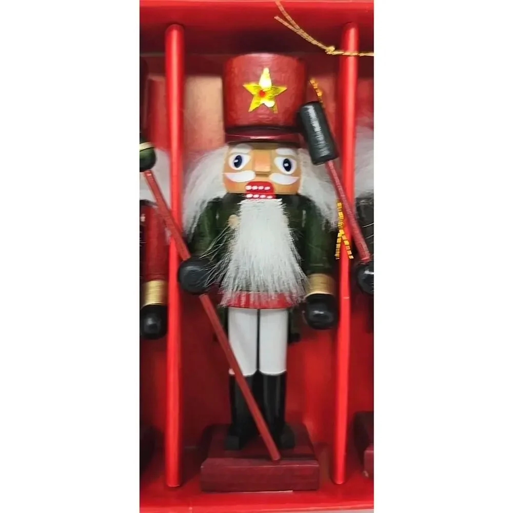 1990's‎ Pfaltzgraff Nutcracker Soldier Wooden Christmas Ornaments New U269